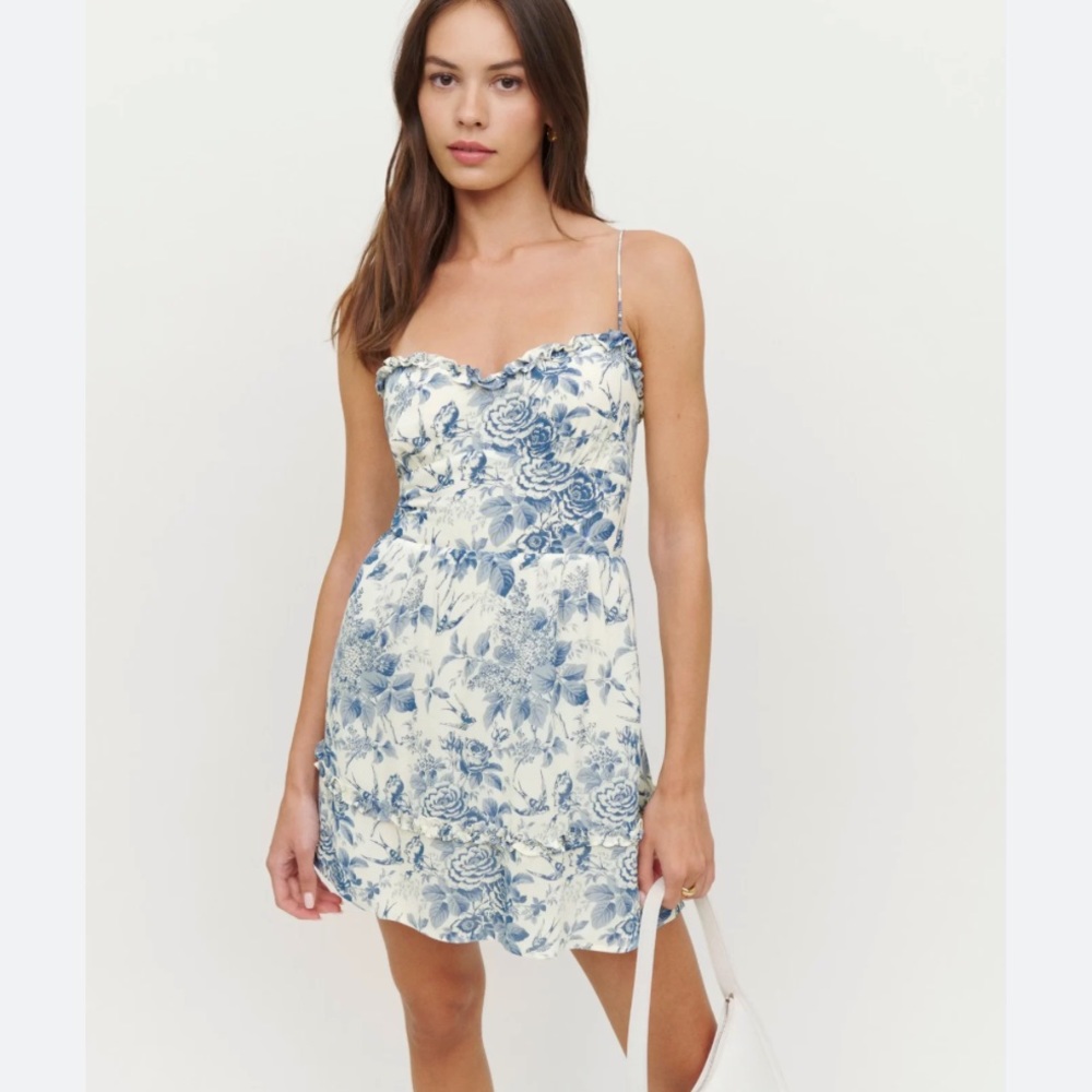 Reformation blue Marin floral mini dress